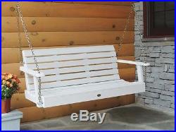 Highwood 4ft Weatherly porch swing (Eco-friendly Synthetic wood in white)- Swing