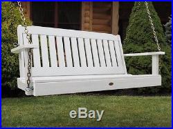 Highwood 5ft Lehigh porch swing (Eco-friendly Synthetic wood in white)- Swing