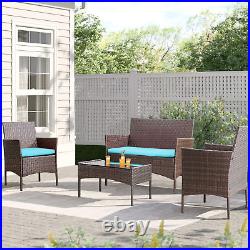 Homall 4 Pieces Patio Rattan Chair Wicker, Outdoor Indoor Use Backyard Porch Gar