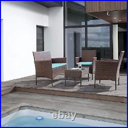 Homall 4 Pieces Patio Rattan Chair Wicker, Outdoor Indoor Use Backyard Porch Gar
