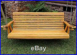 Home Garden ROLL BACK Amish 800 Lb 5ft Cedar Stain Porch Swing With Cupholders USA