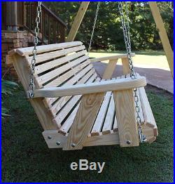 Home Garden ROLL BACK Amish Heavy Duty 800Lb 5ft Natural Porch Swing Made in USA