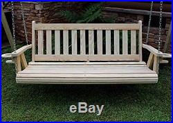 Home MISSION Amish Heavy Duty 800 Lb 5ft Porch Swing With Cupholders Made in USA