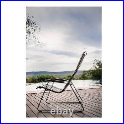 Houe CLICK Outdoor Lounge Chair with Bamboo Armrests Black, Powder-Coated Gray