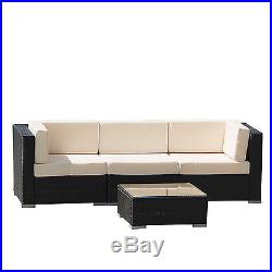 In/Outdoor Wicker Patio Sofa Set Rattan Sectional Furniture Garden Deck Couch