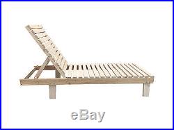 In/Outdoor Wooden Chaise Lounge Patio Lawn Solid Chair Adjustable Recliner New