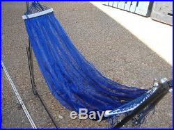 Indoor/outdoor adult Hammock swing bed with metal frame for adult up to 72 Blue
