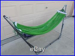 Indoor/outdoor adult Hammock swingbed with metal frame for adult up to 72 green