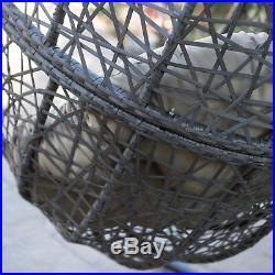 Island Bay Resin Wicker Hanging Egg Chair with Cushion and Stand