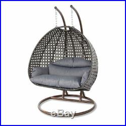 Island Gale 2Person Outdoor Patio Rattan Hanging Wicker Swing Chair Egg Swing XL