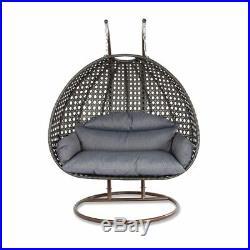 Island Gale 2Person Outdoor Patio Rattan Hanging Wicker Swing Chair Egg Swing XL