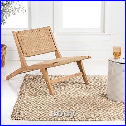 JONATHAN Y RLX1000A Parker Mid-Century Modern Woven Seagrass Wood Natural