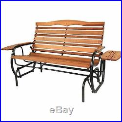 Jack Post Glider Outdoor Wood Bench Patio Rocker Chair Seat Tray Porch Furniture