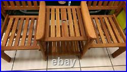 Jakarta Hardwood Wooden Garden Furniture Tete-A-Tete Garden Seat / Bench & Table