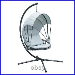 Jarder Luna Egg Chair Hanging Swing Seat Patio Garden Outdoor Light Grey