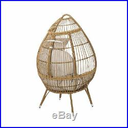 Kabella Outdoor Wicker Teardrop Chair with Cushion