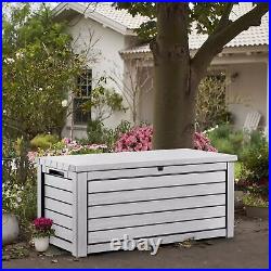 Keter 165 Gallon Outdoor Deck Box Patio Storage 2 Seat Bench Weatherproof Resin