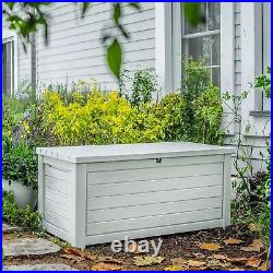 Keter 165 Gallon Outdoor Deck Box Patio Storage 2 Seat Bench Weatherproof Resin