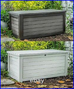 Keter 165 Gallon Outdoor Patio Storage Deck Box Bench Weatherproof Resin