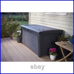 Keter Borneo Outdoor Storage Bin for Patio Furniture, 110 Gal, Grey (Open Box)