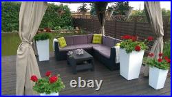 Keter Brand New Rattan Garden Set Corner Sofa Table Outdoor Patio Conservatory