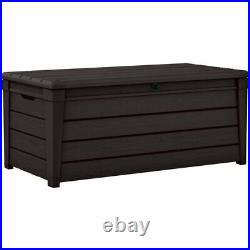 Keter Brightwood All-Weather Outdoor 120 Gallon Resin and Plastic Deck Box