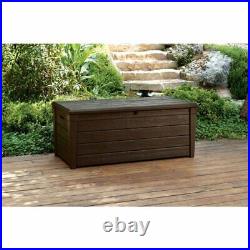 Keter Brightwood All-Weather Outdoor 120 Gallon Resin and Plastic Deck Box
