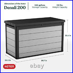 Keter Denali 200 Gallon Resin Large Deck Box-Organization and Storage for Patio