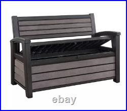 Keter Resin Storage Bench Deck Box Seat Weather Resistant Patio Chair 60 Gallon