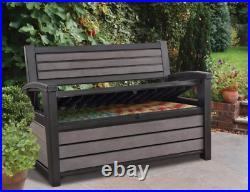 Keter Resin Storage Bench Deck Box Seat Weather Resistant Patio Chair 60 Gallon