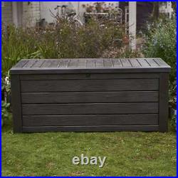 Keter Westwood 150 Gallon Outdoor Patio Storage Deck Box and Bench (Open Box)