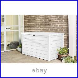 Keter XXL 230 Gallon Deck Storage Box Outdoor Patio Container White