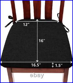 Kitchen Chair Cushions with Ties for Dining Room Chairs Seat Pads Set of 6 Farmh