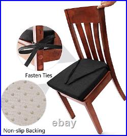 Kitchen Chair Cushions with Ties for Dining Room Chairs Seat Pads Set of 6 Farmh