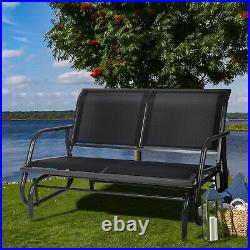 Koreyosh 2 Person Patio Garden Chair Swing Glider Bench-Loveseat Mesh Outdoor