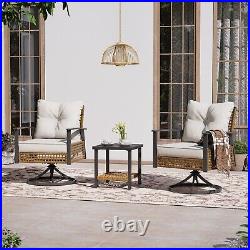 LAUSAINT HOME 3 Pieces Outdoor Swivel Rocker Patio Chairs