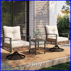 LAUSAINT HOME 3 Pieces Outdoor Swivel Rocker Patio Chairs