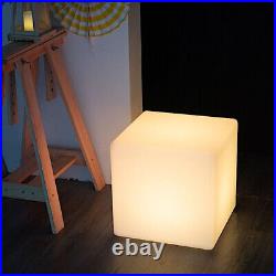 LED Glowing Cube Stool Chair 16 RGB Color Change Bar Party Yard Decor + Remote