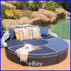 Lamada Outdoor Wicker Daybed with Water Resistant Cushions and Cover