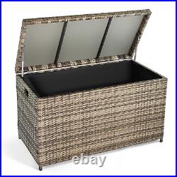 Large All Weather Wicker Rattan Deck Box Outdoor Patio 100 Gallon Storage Bench