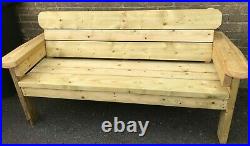 Large Wooden Pub style Bench, Heavy Duty. 4,5 and 6 ft, Tanalised and Extra stain
