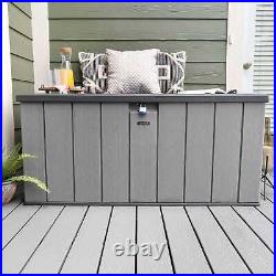 Lifetime 150 Gallon Outdoor Storage Deck Box in Storm Dust Gray