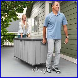 Lifetime 150 Gallon Outdoor Storage Deck Box in Storm Dust Gray