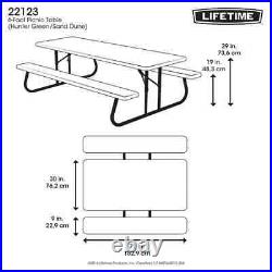 Lifetime 6 Foot Picnic Table, Hunter Green 22123 NEW