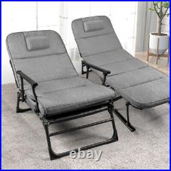Lilypelle Reclining Lounger Chair Folding Recliner 6Postion Adjustable Patio Cot