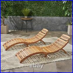 Lisbon Outdoor Folding Chaise Lounge Chair (Set of 2)