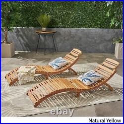 Lisbon Outdoor Folding Chaise Lounge Chair (Set of 2)