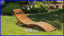 Lisbon Outdoor Wood Chaise Lounge