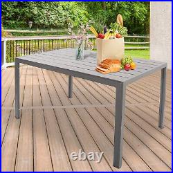 Livebest 6 Person Dining Table Aluminum Garden Desk Outdoor Patio Kitchen Lawn