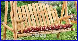 Log Swing Yard Patio Porch Garden Wooden Bench Deck Chair Outdoor Furniture